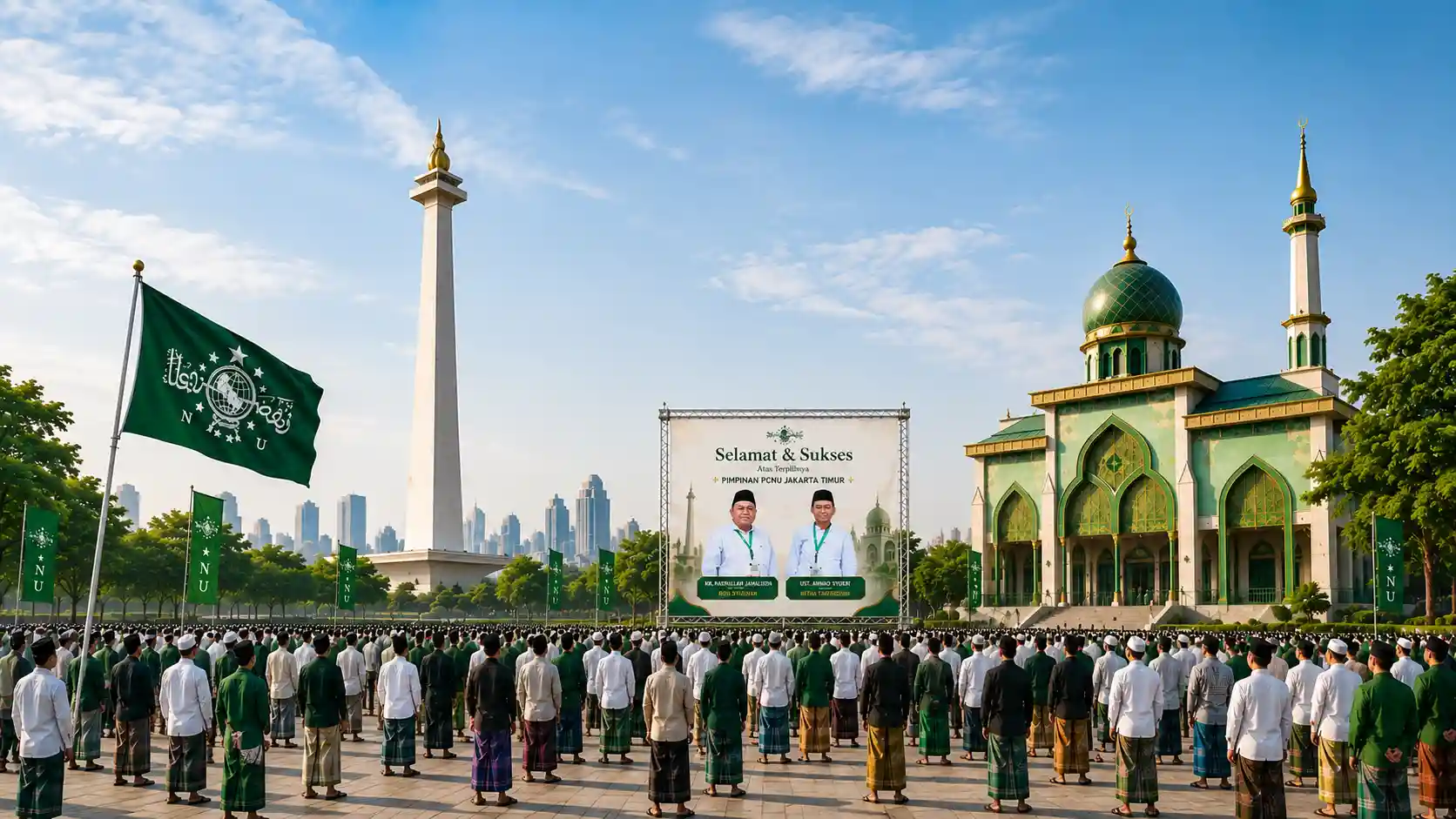 Kebersamaan pengurus dan warga Nahdlatul Ulama Pengurus Wilayah Provinsi Dki Jakarta